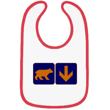 Discover Bear with a Down Arrow Clothing Apparel Bibs