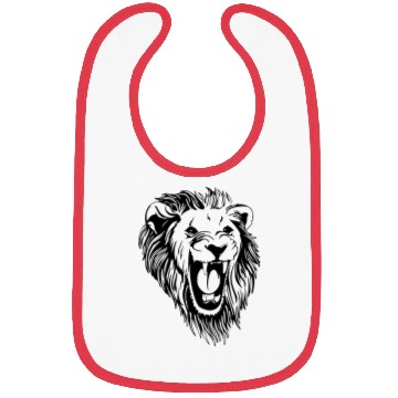 Discover Lion - male face roaring Bibs