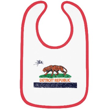Discover Detroit Republic Tiger Flag Distressed Bibs