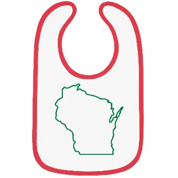 Discover Wisconsin State Outline Design Bibs