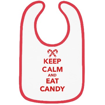 Discover Keep calm and eat candy Bibs
