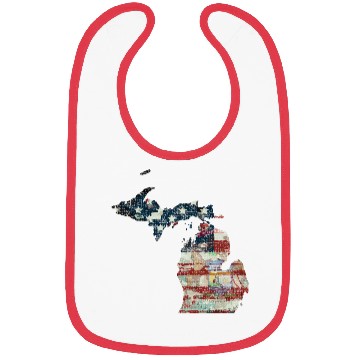 Discover State And Country Michigan Patriot Flag State Tees Bibs