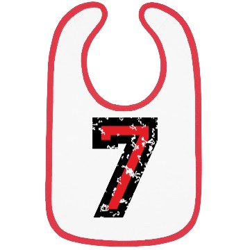 Discover Number 7 (Distressed Red) Bibs