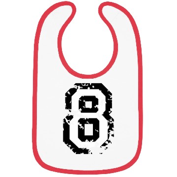 Discover Number 8 (Distressed White) Bibs