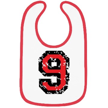 Discover Number 9 (Distressed Red) Bibs