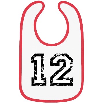 Discover Number 12 (Distressed White) Bibs