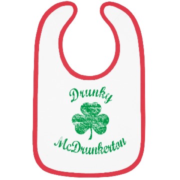 Discover Distressed Drunky McDrunkerton Shamrock Bibs