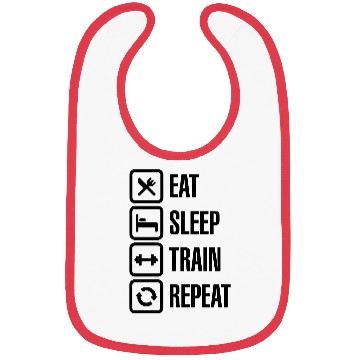 Discover Eat sleep train repeat - bodybuilding Bibs