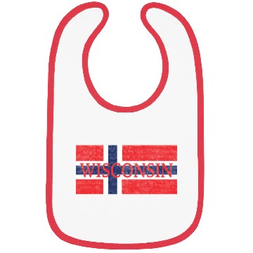 Discover Wisconsin Norwegian Flag Bibs