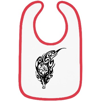 Discover wolf flames tribal Bibs