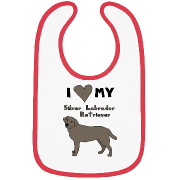 Discover i heart my silver labrador retriever Bibs