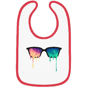 Discover Abstract Psychedelic Nerd Glasses with Color Drops Bibs