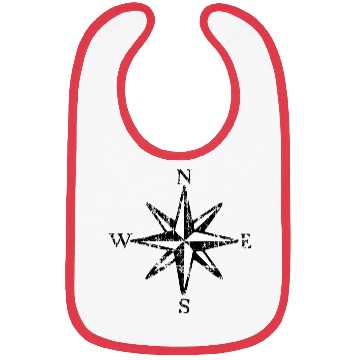 Discover Compass Rose NESW (Vintage Black&White) Bibs