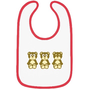 Discover Three wise monkeys teddy bears Bibs