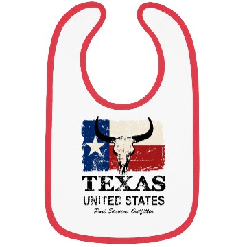 Discover Texas Bull Flag - Vintage Look Bibs