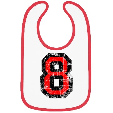 Discover Number 8 (Distressed Red) Bibs