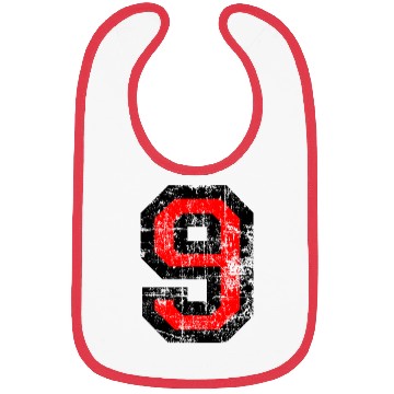 Discover Number 9 (Distressed Red) Bibs