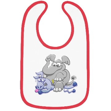 Discover Elephant Sitting on Donkey and Squashing it Bibs