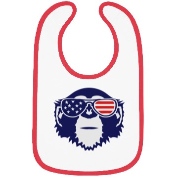 Discover monkey bezel color american flag sun Bibs