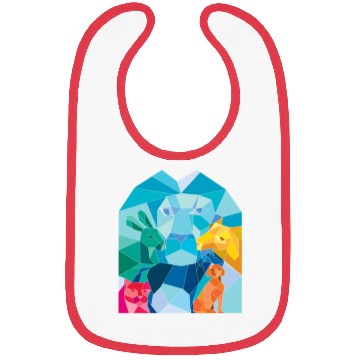 Discover Lion Rabbit Cat Horse Dog Goat Low Polygon Bibs