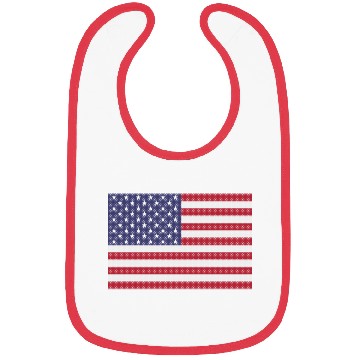 Discover Independence Day cross-stitch american flag Bibs