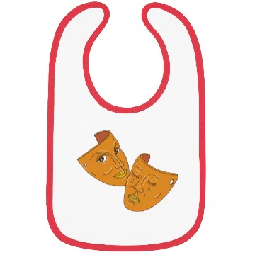 Discover Theater Mask Comedy and Tragedy Mono Line Bibs