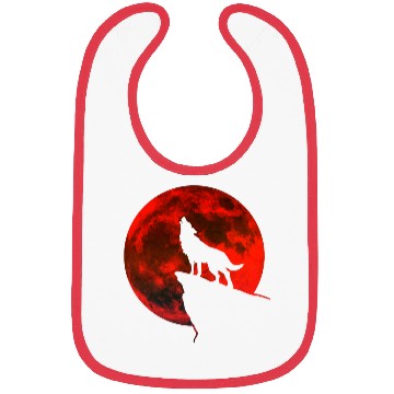Discover Howling wolf full blood moon space galaxy gift dog Bibs