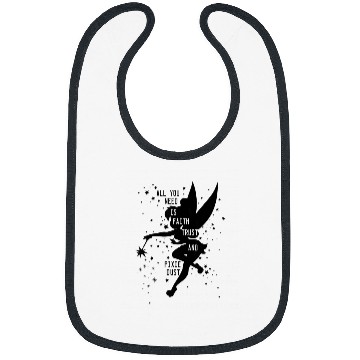 Discover Disney Peter Pan Tinker Bell Pixie Dust  Silhoue Bibs