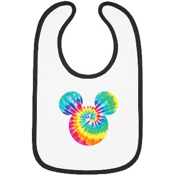 Discover Disney Mickey Mouse Icon Rainbow Tie-Dye Short Sleeve Bibs