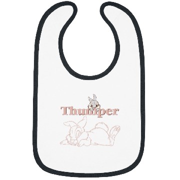 Discover Disney Bambi Thumper Peach Outline Bibs