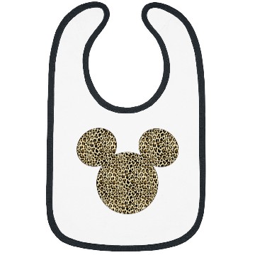 Discover Disney Mickey Mouse Cheetah Print Silhouette Fil Bibs