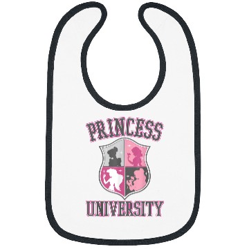 Discover Disney Princess University College Text Logo Gra Bibs
