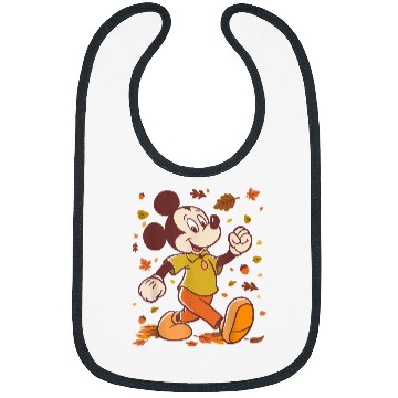 Discover Disney Mickey Mouse Strolling Through Autumn Leaves Fall Bibs