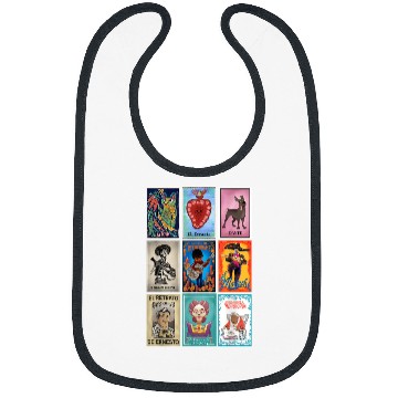 Discover Disney pixars Coco Epic Loteria Cards Big Chest Logo Bibs