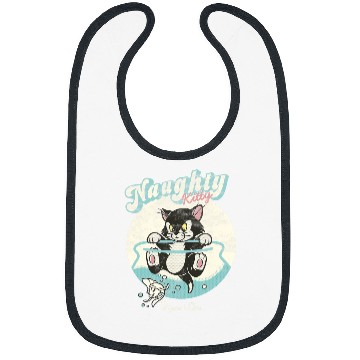Discover Disney Pinocchio Naughty Kitty Figaro & Cleo Retro Big Logo Bibs