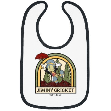 Discover Disneyss Pinocchio Jiminy Cricket Established 1940 Bibs