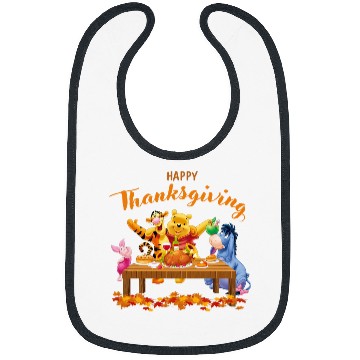 Discover Happy Thanksgiving Bibs, Disney Pooh The Winnie, Eeyore Bibs