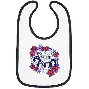 Discover Disney Princesses Group Shot Rose Circle Smile Bibs