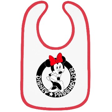 Discover Minnie Mouse Passholder Disney Graphic Bibs, Disneyland Vacation