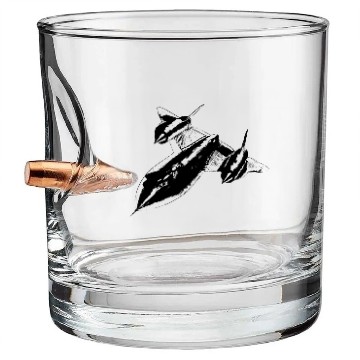 Discover Airplane SR-71 Blackbird black Bullet Whiskey Glasses