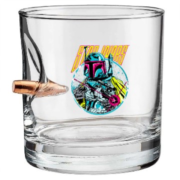 Discover Star Wars Boba Fett Neon Blaster Vintage Graphic Bullet Whiskey Glasses