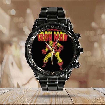 Discover Iron Man 1968-96 Zip Calendar Steel Band Watch