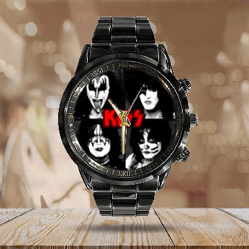 Discover Kiss Band Calendar Steel Band Watch