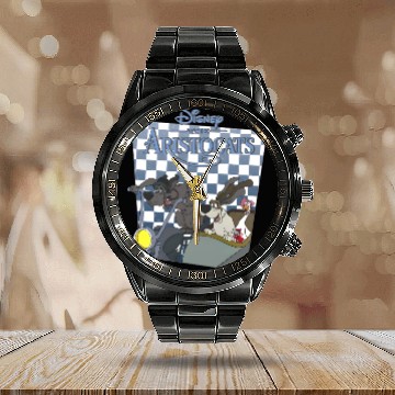 Discover Disney Aristocats Checkerboard Poster Napoleon Lafayette Calendar Steel Band Watch