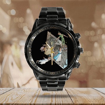Discover Retro 90s Disney Peter Pan Darling Flight Neverland Calendar Steel Band Watch, Disney Never land map