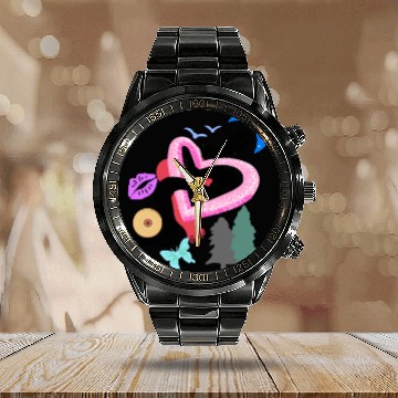 Discover TaylorSwift eras inspired logo Zip Calendar Steel Band Watch