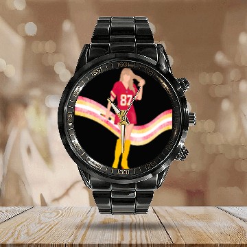 Discover taylorr Swift x Travis Kelce Jersey (V5) Hawaiians Calendar Steel Band Watch