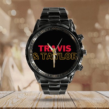 Discover Travis Kelce &amp_ taylorr Swift Zip Calendar Steel Band Watch