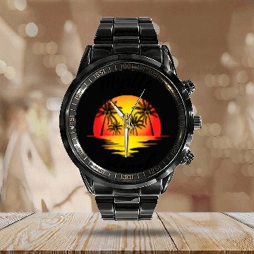 Discover Myrtle Beach Calendar Steel Band Watch Sunset Palm