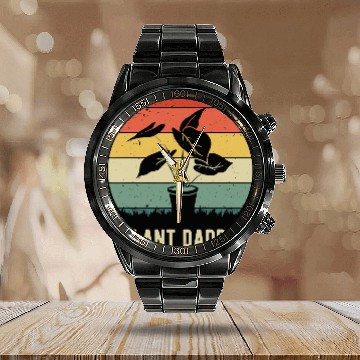 Discover Plant Daddy Nature Botanical Gardener Plant Dad Gardening Calendar Steel Band Watch
